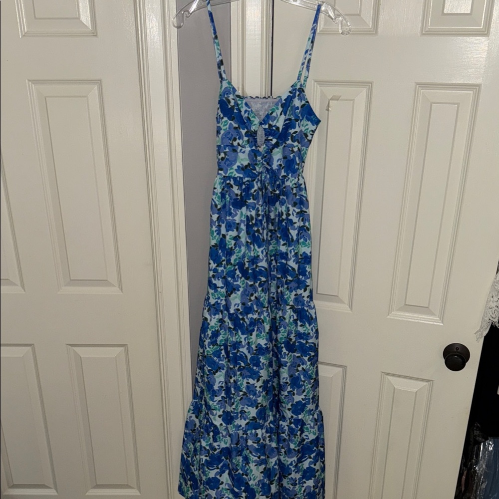 Floral Blue Maxi Dress
